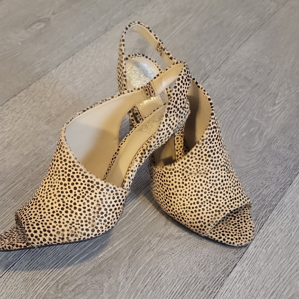 Vince Camuto Black and Brown Heels with Block Heel